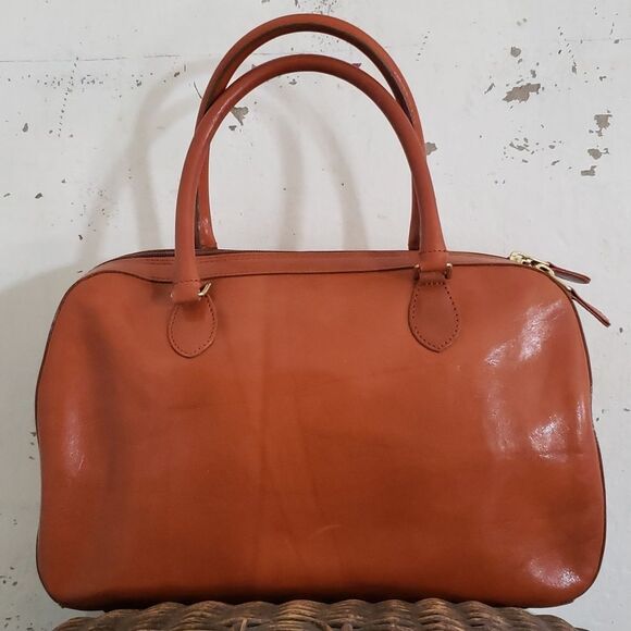 NEW * BRAHMIN Olivia Caramel Hampshire Italian Leather Crossbody Satchel Bag - Picture 4 of 12